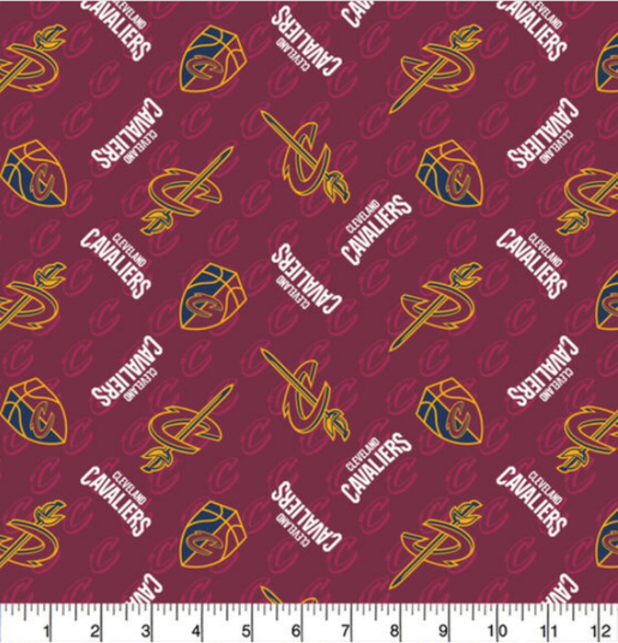 NBA Licensed Cleveland Cavaliers Toss Cotton Fabric by the Yard